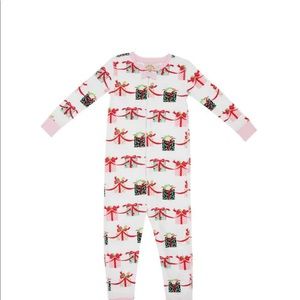 The Beaufort Bonnet Company Christmas Pajamas Gifts Bring Cheer 6-12m Footie EUC